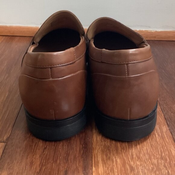Clarks Men’s Gilman Free Brown Tan Leather Loafers Dress Shoes Slip On 11M NIB - Picture 4 of 14